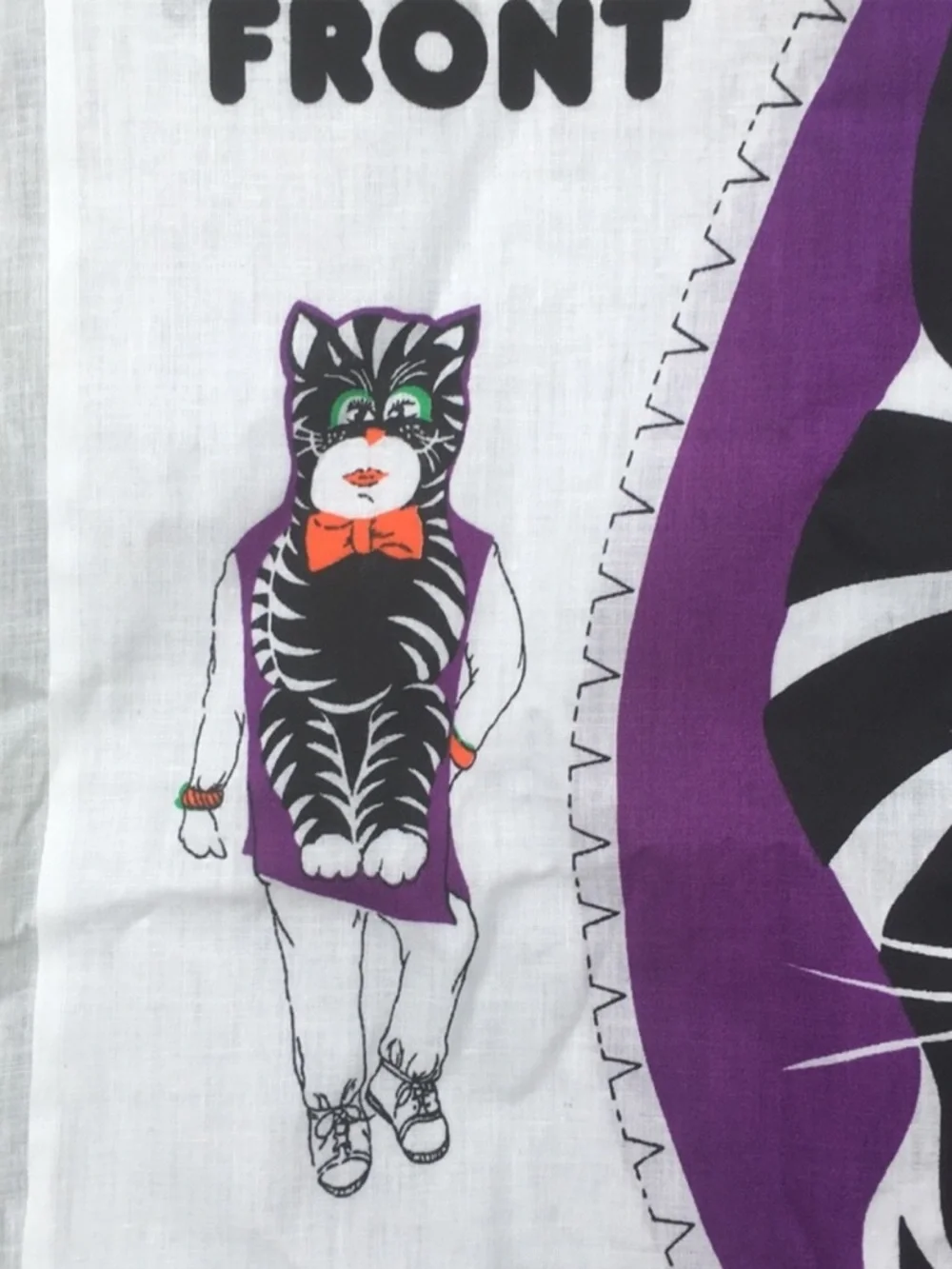 Vintage kids cut n sew fabric Halloween costume black cat